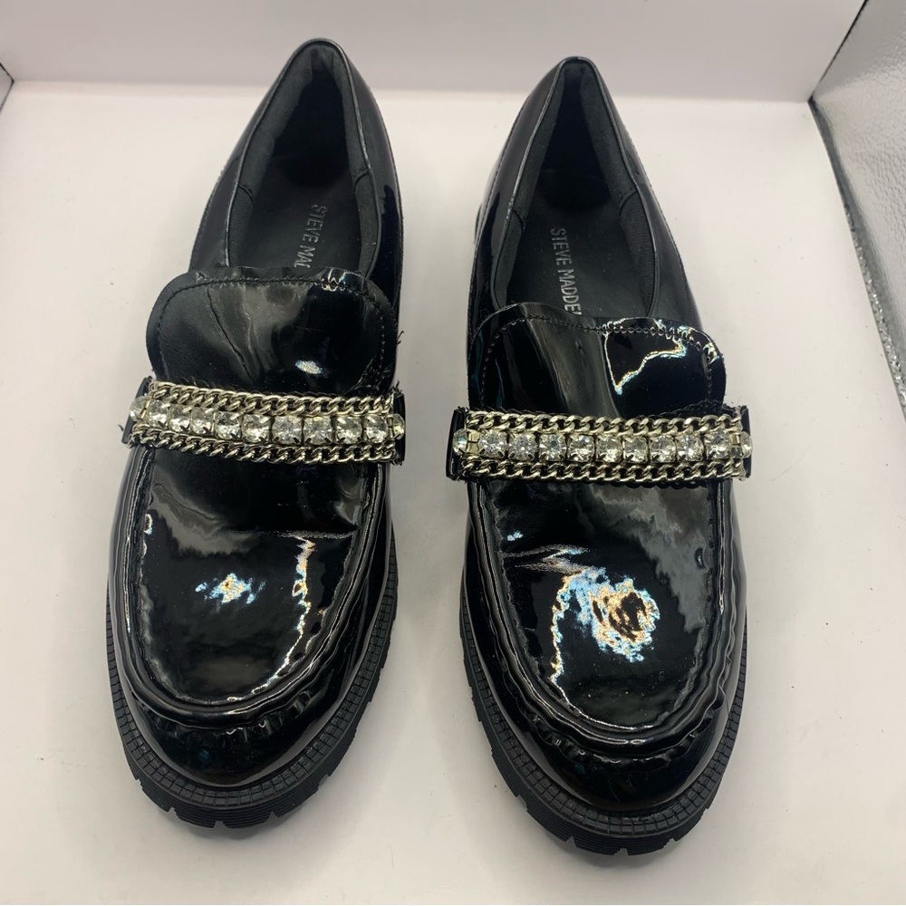 Steve Madden Taylar Loafer Black Size 5 Big Kid Girl Platform - Picture 3 of 7
